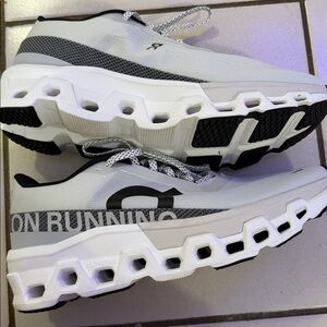 On Running Monster Black and White Athletic Shoes